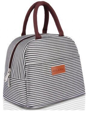 Baloray Insulated Lunch Bag | Striped Reusable Lunch Tote